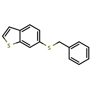 Chemical structure of 6-(Benzylthio)benzothiophene , AChemBlock AD290724