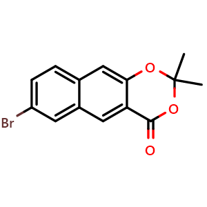 Chemical structure of 7-Bromo-2,2-dimethyl-4H-naphtho[2,3-d][1,3]dioxin-4-one , AChemBlock AD290726
