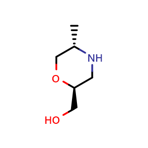 Chemical structure of [(2S,5S)-5-Methylmorpholin-2-yl]methanol , AChemBlock AD290730