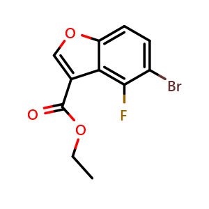 Chemical structure of Ethyl 5-bromo-4-fluorobenzofuran-3-carboxylate , AChemBlock AD290736