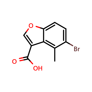 Chemical structure of 5-Bromo-4-methylbenzofuran-3-carboxylic acid , AChemBlock AD290737