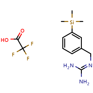 Chemical structure of 2-[3-(Trimethylsilyl)benzyl]guanidine trifluoroacetate , AChemBlock AD290739