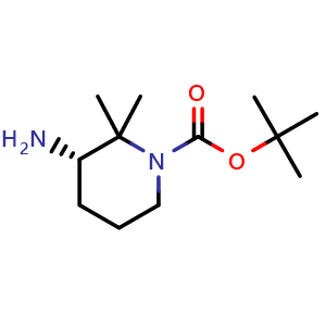 Chemical structure of (S)-1-Boc-2,2-dimethylpiperidin-3-amine , AChemBlock AD290744