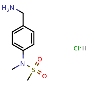 Chemical structure of N-[4-(Aminomethyl)phenyl]-N-methylmethanesulfonamide hydrochloride , AChemBlock AD290752