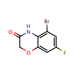 Chemical structure of 5-Bromo-7-fluoro-2H-benzo[b][1,4]oxazin-3(4H)-one , AChemBlock AD290758