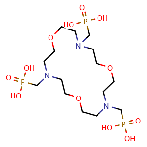 Chemical structure of [(1,7,13-Trioxa-4,10,16-triazacyclooctadecane-4,10,16-triyl)tris(methylene)]triphosphonic acid , AChemBlock AD290760