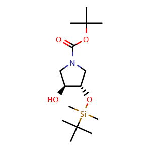Chemical structure of trans-1-Boc-4-[(tert-butyldimethylsilyl)oxy]pyrrolidin-3-ol , AChemBlock AD290762