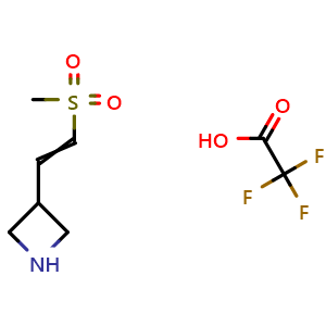 Chemical structure of 3-[2-(Methylsulfonyl)vinyl]azetidine trifluoroacetate , AChemBlock AD290764