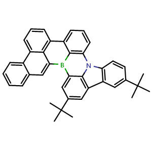 Chemical structure of 13,16-Di-tert-butyl-10b-aza-17b-borabenzo[n]fluoreno[1,9-ab]perylene , AChemBlock AD290765