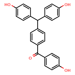 Chemical structure of [4-[Bis(4-hydroxyphenyl)methyl]phenyl](4-hydroxyphenyl)methanone , AChemBlock AD290769