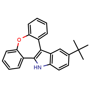 Chemical structure of 3-(tert-Butyl)-14H-dibenzo[2,3:6,7]oxepino[4,5-b]indole , AChemBlock AD290772