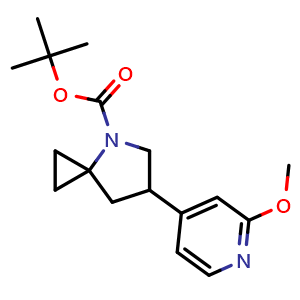 Chemical structure of 4-Boc-6-(2-methoxy-4-pyridyl)-4-azaspiro[2.4]heptane , AChemBlock AD290775