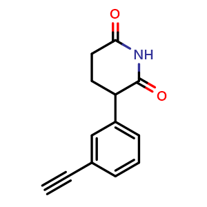 Chemical structure of 3-(3-Ethynylphenyl)piperidine-2,6-dione , AChemBlock AD290778