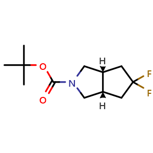 Chemical structure of cis-2-Boc-5,5-difluorooctahydrocyclopenta[c]pyrrole , AChemBlock AD290779