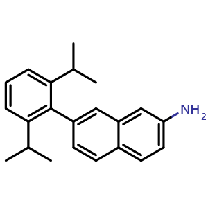 Chemical structure of 7-(2,6-Diisopropylphenyl)naphthalen-2-amine , AChemBlock AD290788