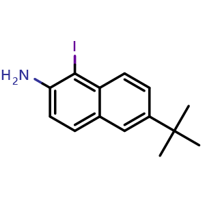 Chemical structure of 6-(tert-Butyl)-1-iodonaphthalen-2-amine , AChemBlock AD290793