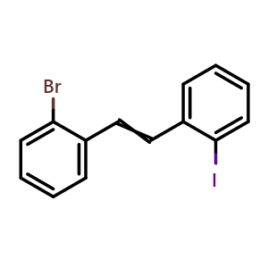 Chemical structure of 1-Bromo-2-(2-iodostyryl)benzene , AChemBlock AD290796