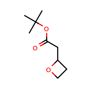 Chemical structure of tert-Butyl 2-(oxetan-2-yl)acetate , AChemBlock AD290802