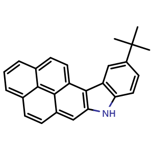 Chemical structure of 10-(tert-Butyl)-7H-phenaleno[1,9-bc]carbazole , AChemBlock AD290810
