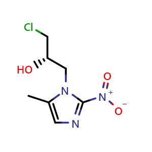 Chemical structure of (S)-1-Chloro-3-(5-methyl-2-nitro-1H-imidazol-1-yl)-2-propanol , AChemBlock AD290813