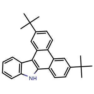 Chemical structure of 2,6-Di-tert-butyl-9H-dibenzo[a,c]carbazole , AChemBlock AD290819