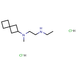 Chemical structure of N1-Ethyl-N2-methyl-N2-(spiro[3.3]heptan-2-yl)ethane-1,2-diamine dihydrochloride , AChemBlock AD290821