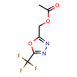 Chemical structure of [5-(Trifluoromethyl)-1,3,4-oxadiazol-2-yl]methyl acetate , AChemBlock AD290825