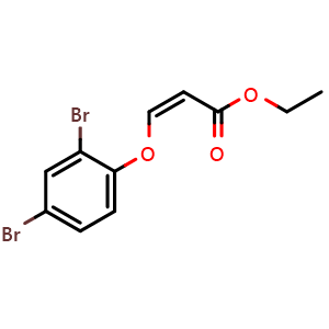Chemical structure of Ethyl (Z)-3-(2,4-dibromophenoxy)acrylate , AChemBlock AD290833