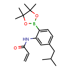 Chemical structure of 2-Acrylamido-4-isobutylphenylboronic acid pinacol ester , AChemBlock AD290834