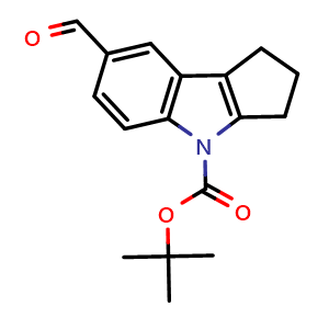 Chemical structure of 4-Boc-1,2,3,4-tetrahydrocyclopenta[b]indole-7-carbaldehyde , AChemBlock AD290835