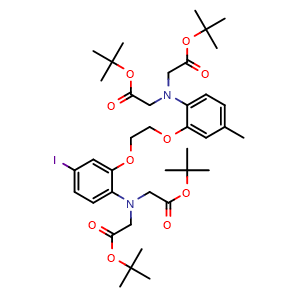 Chemical structure of Di-tert-butyl 2,2’-[[2-[2-[2-[Bis[2-(tert-butoxy)-2-oxoethyl]amino]-5-iodophenoxy]ethoxy]-4-methylphenyl]azanediyl]diacetate , AChemBlock AD290836