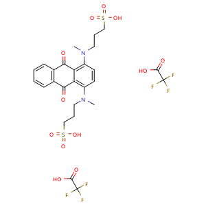Chemical structure of 3,3’-[(9,10-Dioxo-9,10-dihydroanthracene-1,4-diyl)bis(methylazanediyl)]bis(propane-1-sulfonic Acid) Bis(trifluoroacetate) , AChemBlock AD290838