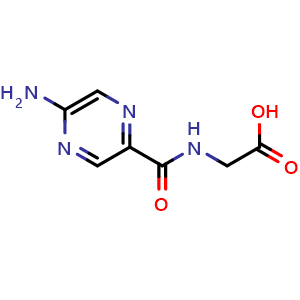 Chemical structure of 2-(5-Aminopyrazine-2-carboxamido)acetic acid , AChemBlock AD290839