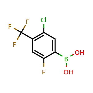 Chemical structure of (5-Chloro-2-fluoro-4-(trifluoromethyl)phenyl)boronic acid , AChemBlock AD290840