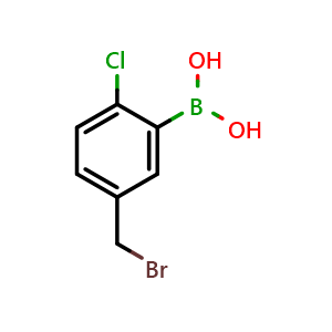 Chemical structure of (5-(Bromomethyl)-2-chlorophenyl)boronic acid , AChemBlock AD290841