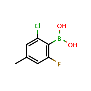 Chemical structure of (2-Chloro-6-fluoro-4-methylphenyl)boronic acid , AChemBlock AD290846