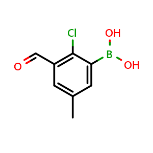 Chemical structure of (2-Chloro-3-formyl-5-methylphenyl)boronic acid , AChemBlock AD290847