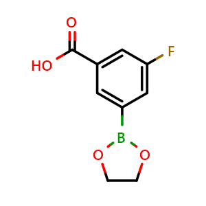 Chemical structure of 3-(1,3,2-Dioxaborolan-2-yl)-5-fluorobenzoic acid , AChemBlock AD290851