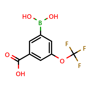 Chemical structure of 3-Borono-5-(trifluoromethoxy)benzoic acid , AChemBlock AD290852