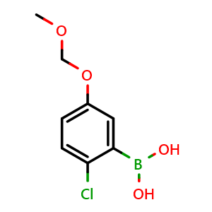 Chemical structure of 2-Chloro-5-(methoxymethoxy)phenylboronic acid , AChemBlock AD290860