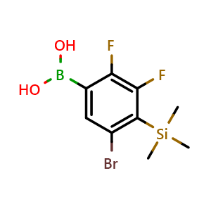 Chemical structure of (5-Bromo-2,3-difluoro-4-(trimethylsilyl)phenyl)boronic acid , AChemBlock AD290863