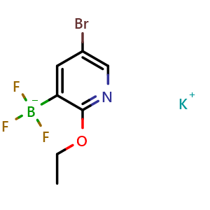 Chemical structure of Potassium 5-bromo-2-ethoxypyridine-3-trifluoroborate , AChemBlock AD290864