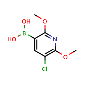 Chemical structure of (5-Chloro-2,6-dimethoxypyridin-3-yl)boronic acid , AChemBlock AD290865