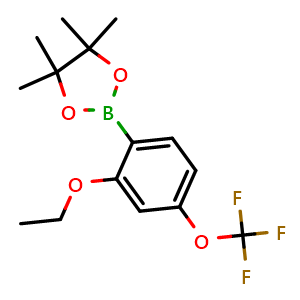 Chemical structure of 2-(2-Ethoxy-4-(trifluoromethoxy)phenyl)-4,4,5,5-tetramethyl-1,3,2-dioxaborolane , AChemBlock AD290867