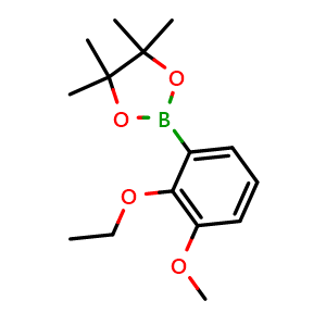 Chemical structure of 2-(2-Ethoxy-3-methoxyphenyl)-4,4,5,5-tetramethyl-1,3,2-dioxaborolane , AChemBlock AD290873