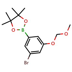 Chemical structure of 5-Bromo-3-(methoxymethoxy)phenylboronic acid pinacol ester , AChemBlock AD290874