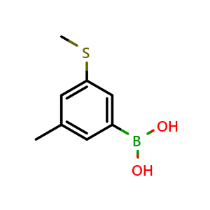 Chemical structure of (3-Methyl-5-(methylthio)phenyl)boronic acid , AChemBlock AD290884