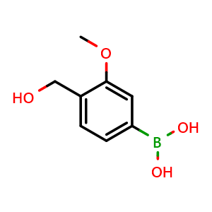 Chemical structure of (4-(Hydroxymethyl)-3-methoxyphenyl)boronic acid , AChemBlock AD290891