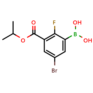 Chemical structure of (5-Bromo-2-fluoro-3-(isopropoxycarbonyl)phenyl)boronic acid , AChemBlock AD290901