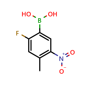 Chemical structure of (2-Fluoro-4-methyl-5-nitrophenyl)boronic acid , AChemBlock AD290904